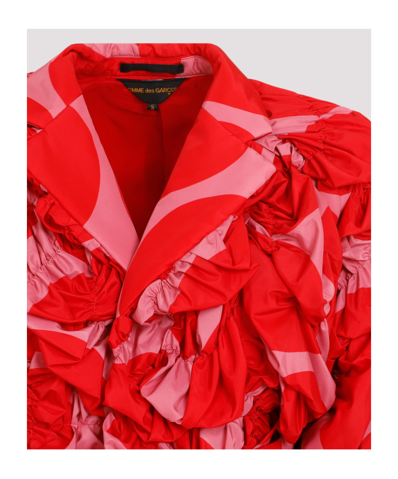 Shop Comme Des Garçons Floral Patch Jacket In Red