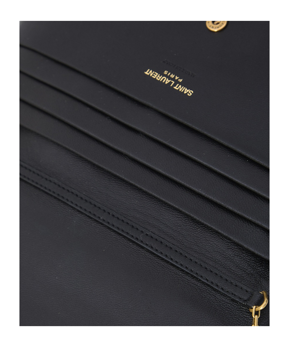 Saint Laurent Cassandre-plaque Cross Body Bag In Black