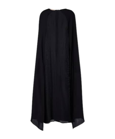 Plan C Georgette Midi Dress In Black