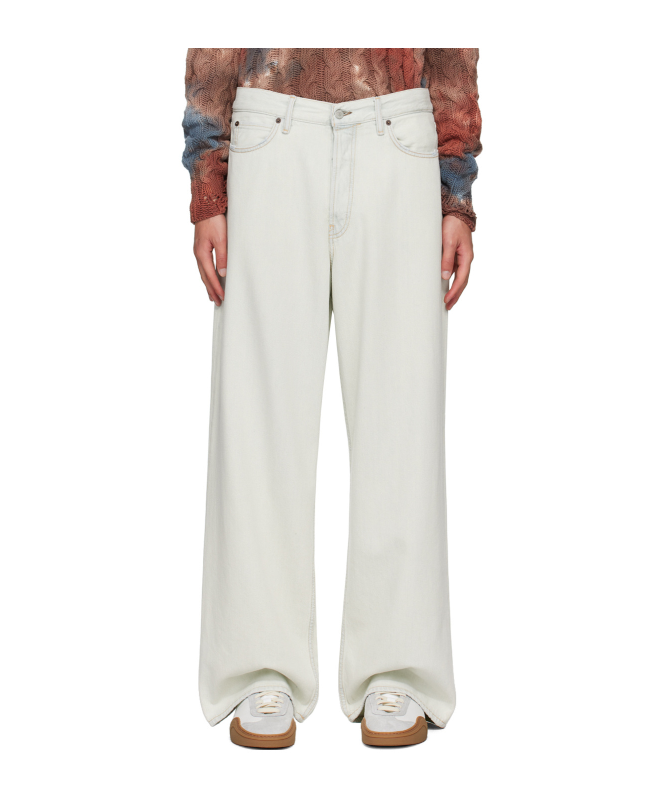 Acne Studios Blue Five-pocket Jeans In White