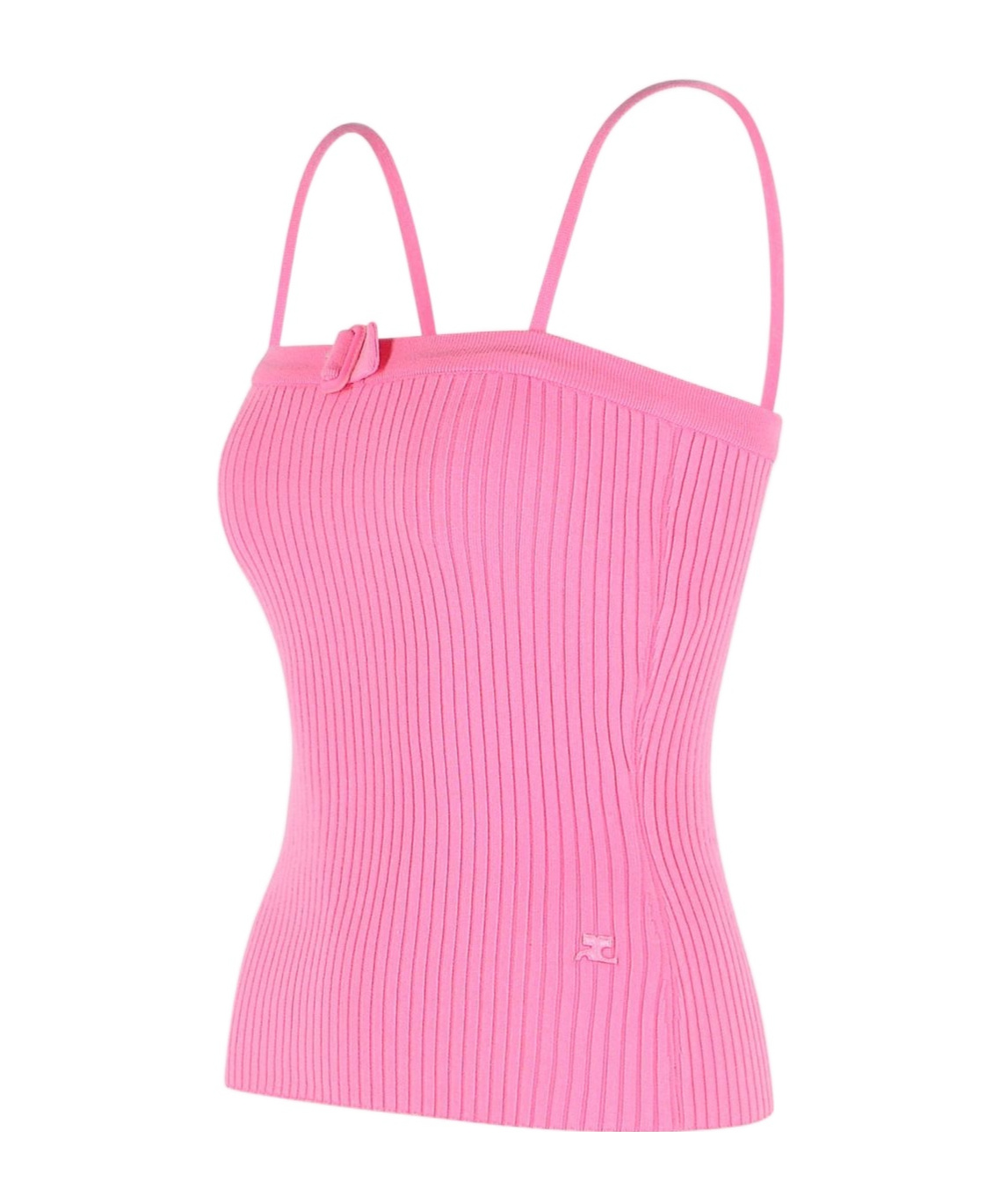 Courrèges Tank Top Viscose Blend Buckle Detail In Pink