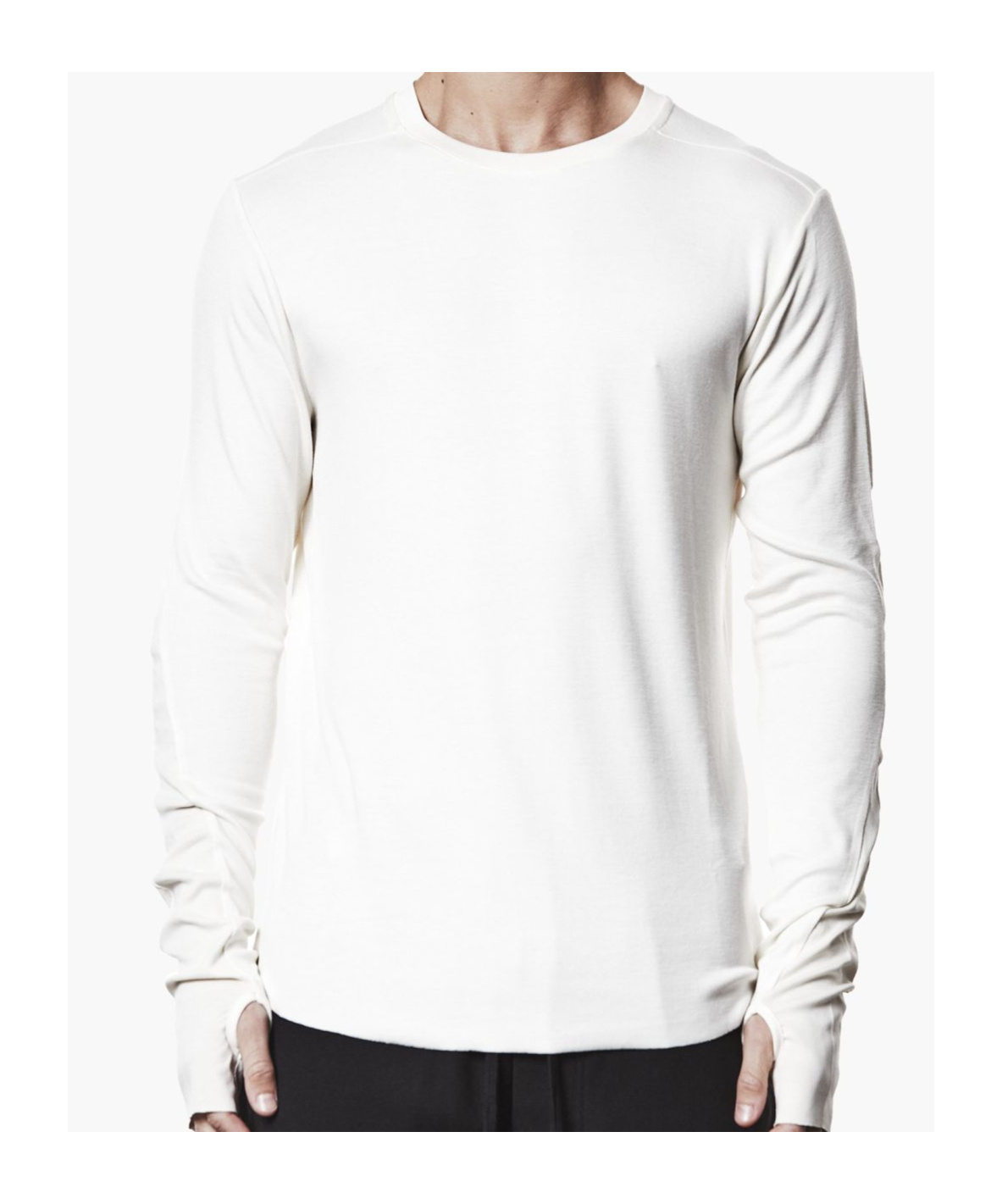 Thom Krom Slim Fit Viscose Stretch Long-sleeve T-shirt In White