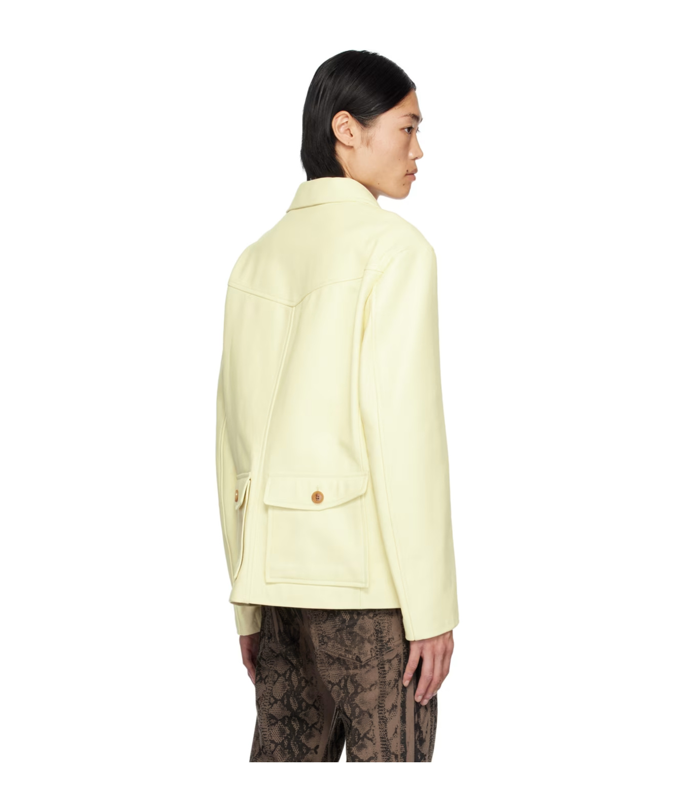 PAUL SMITH PAUL SMITH X COMMISSION FLAT COLLAR LEATHER JACKET