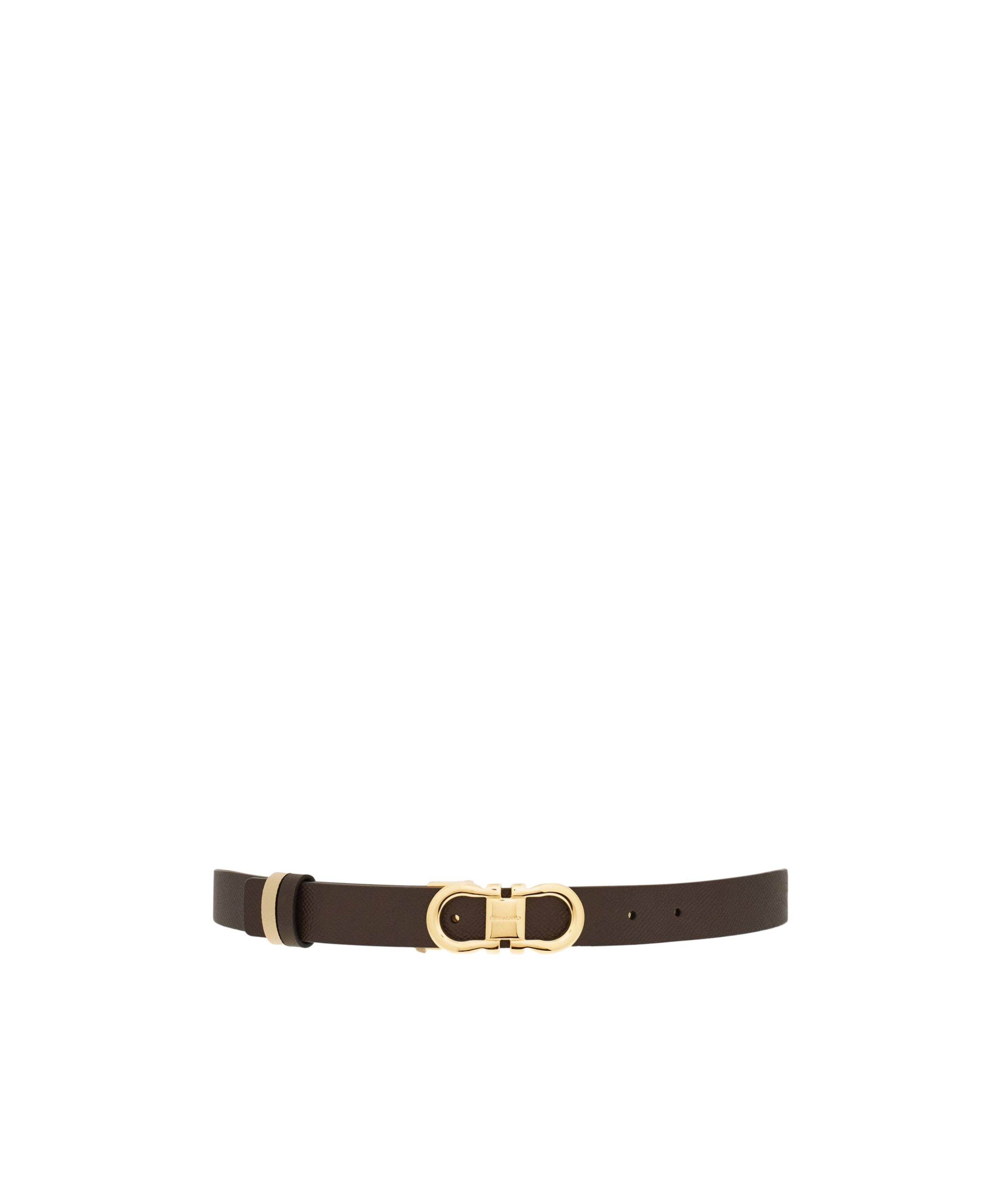 Ferragamo Black Reversible Gancini Belt In Nude