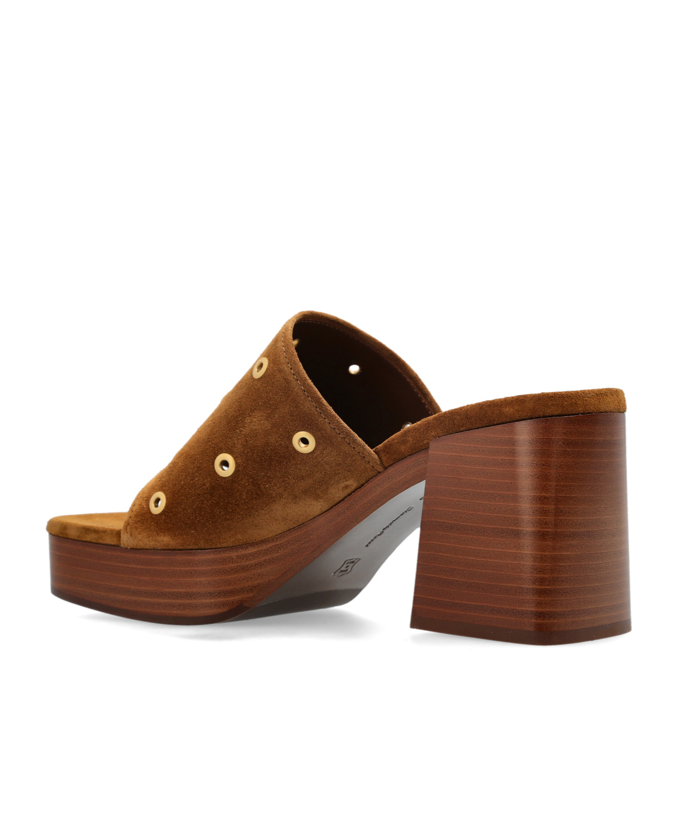Gianvito Rossi Grommet-embellished Suede Platform Sandals In Brown