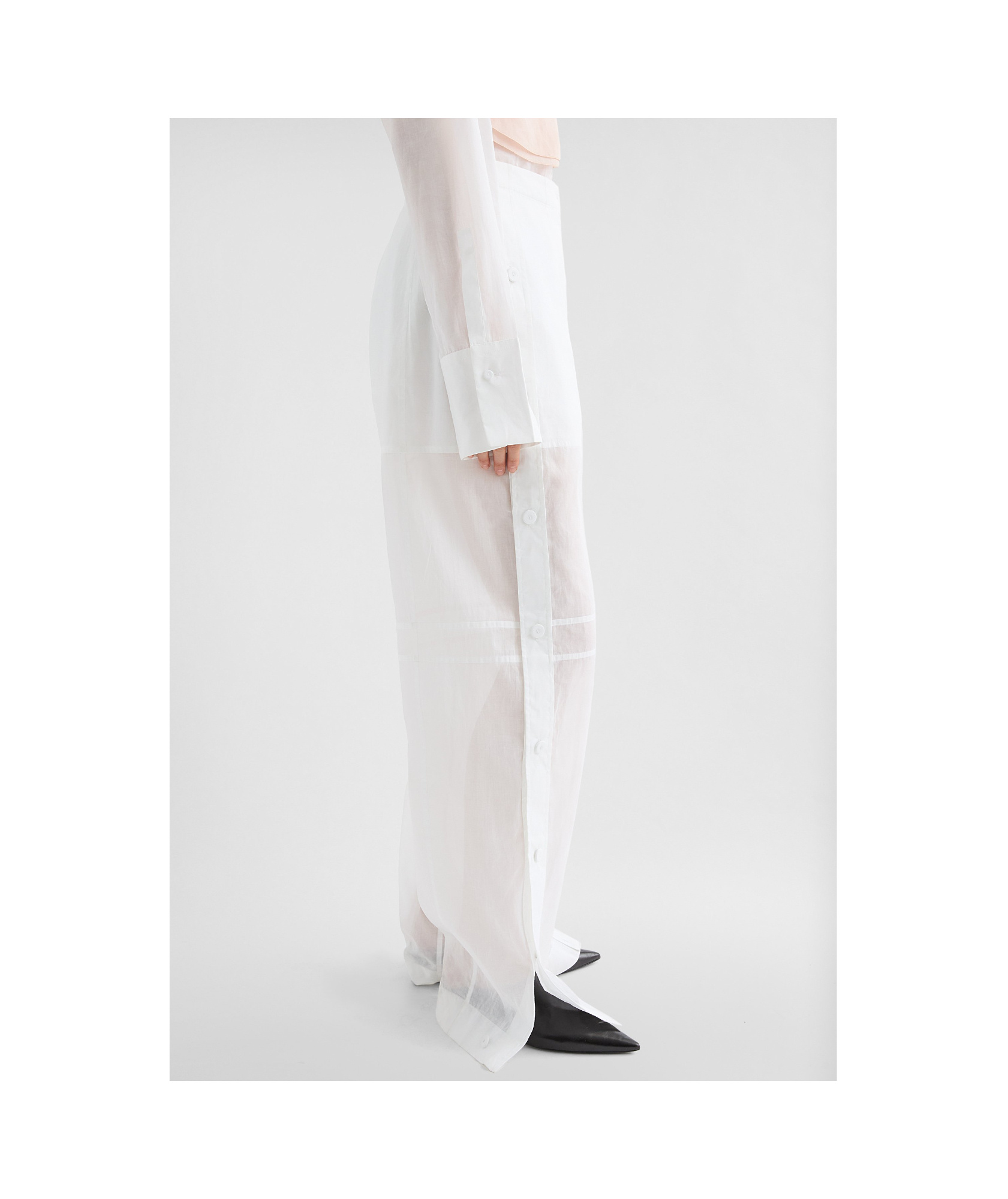 Jil Sander Cotton Muslin Trousers In White