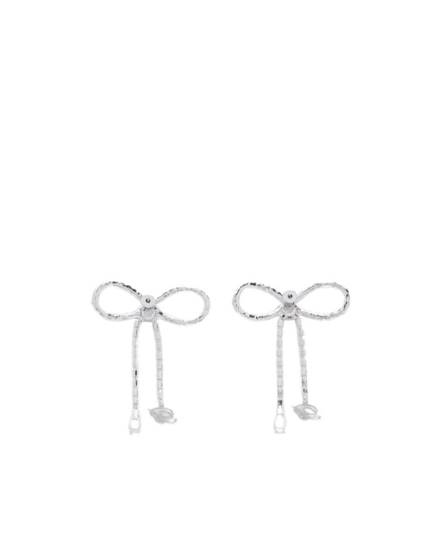 Shop Blumarine Embellished Bow Earrings In White