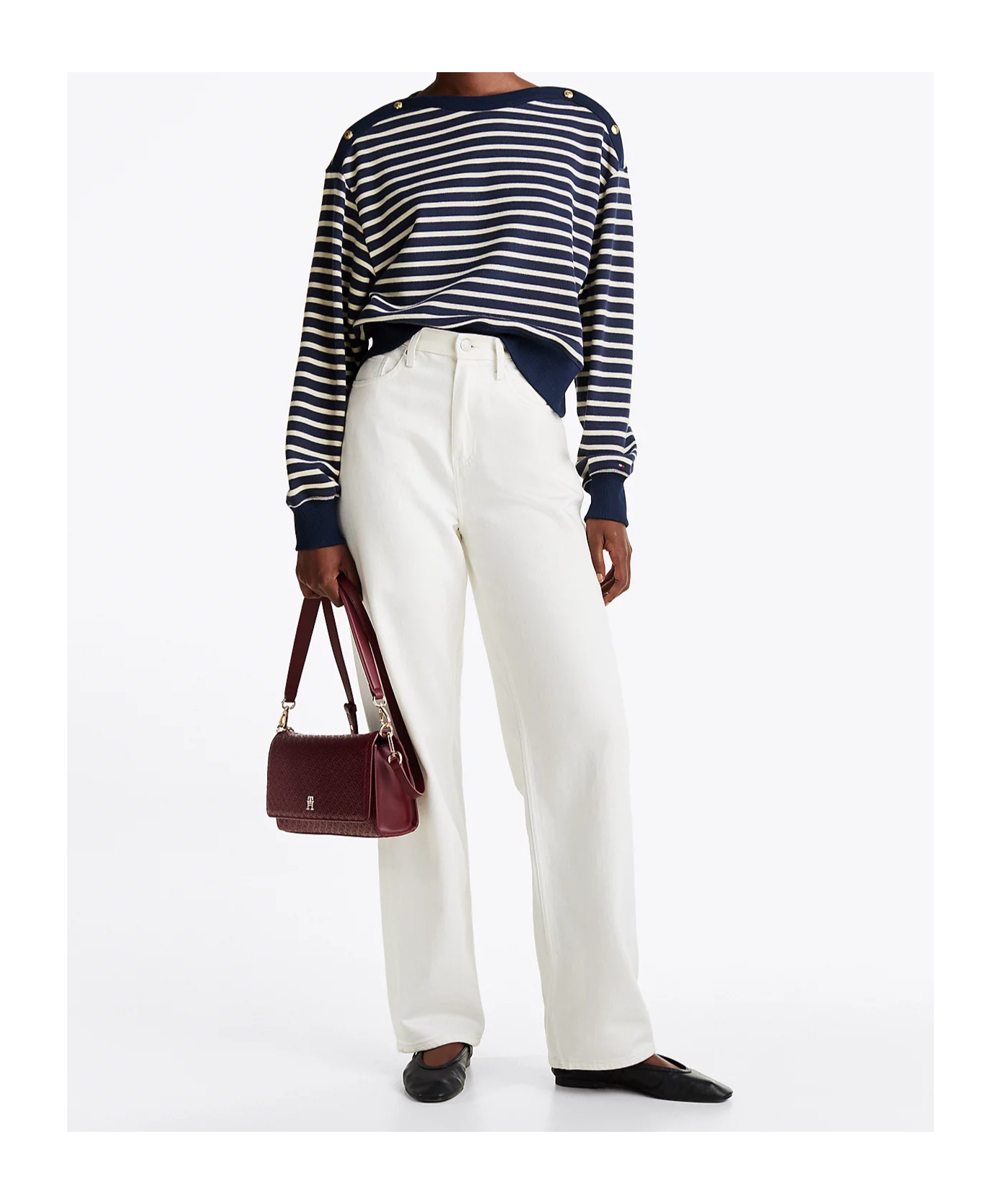 TOMMY HILFIGER LONG-SLEEVED STRIPED HOODIE