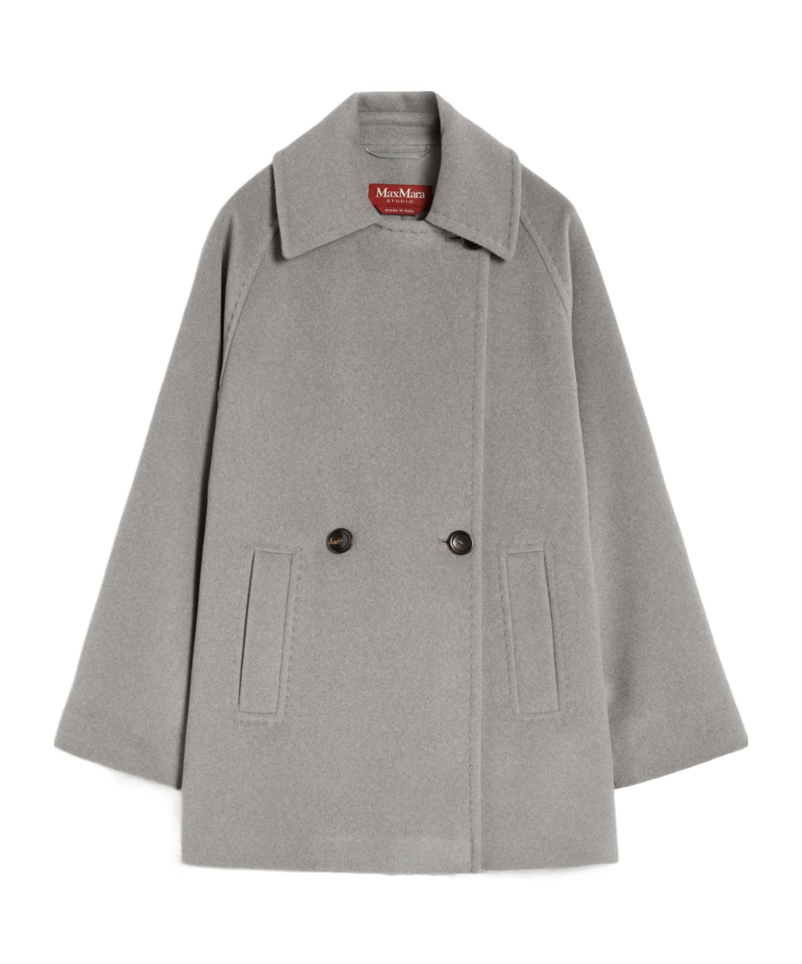 Max Mara Double-breasted Wool Peacoat In Gray