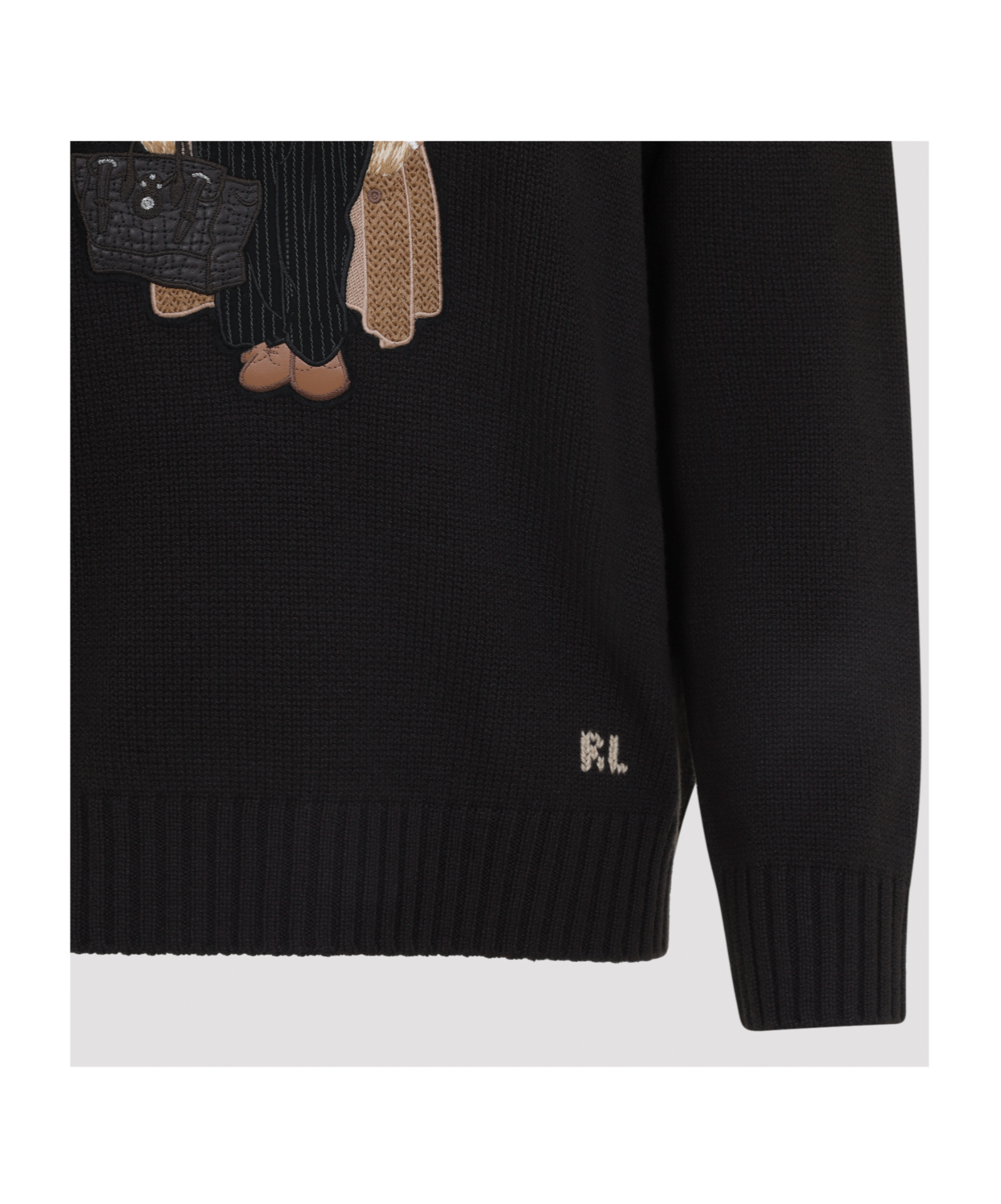 Ralph Lauren Crew Neck Embroidered Knitwear In Black