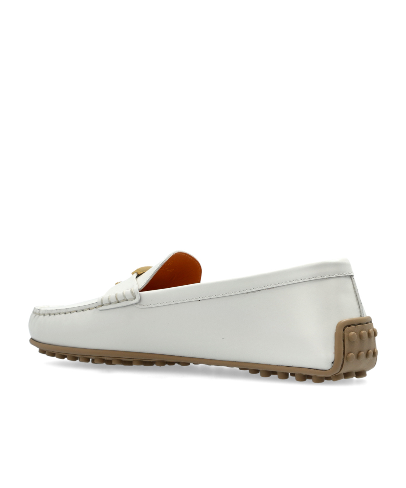 Tod's Round Head Loafer Shoes In White