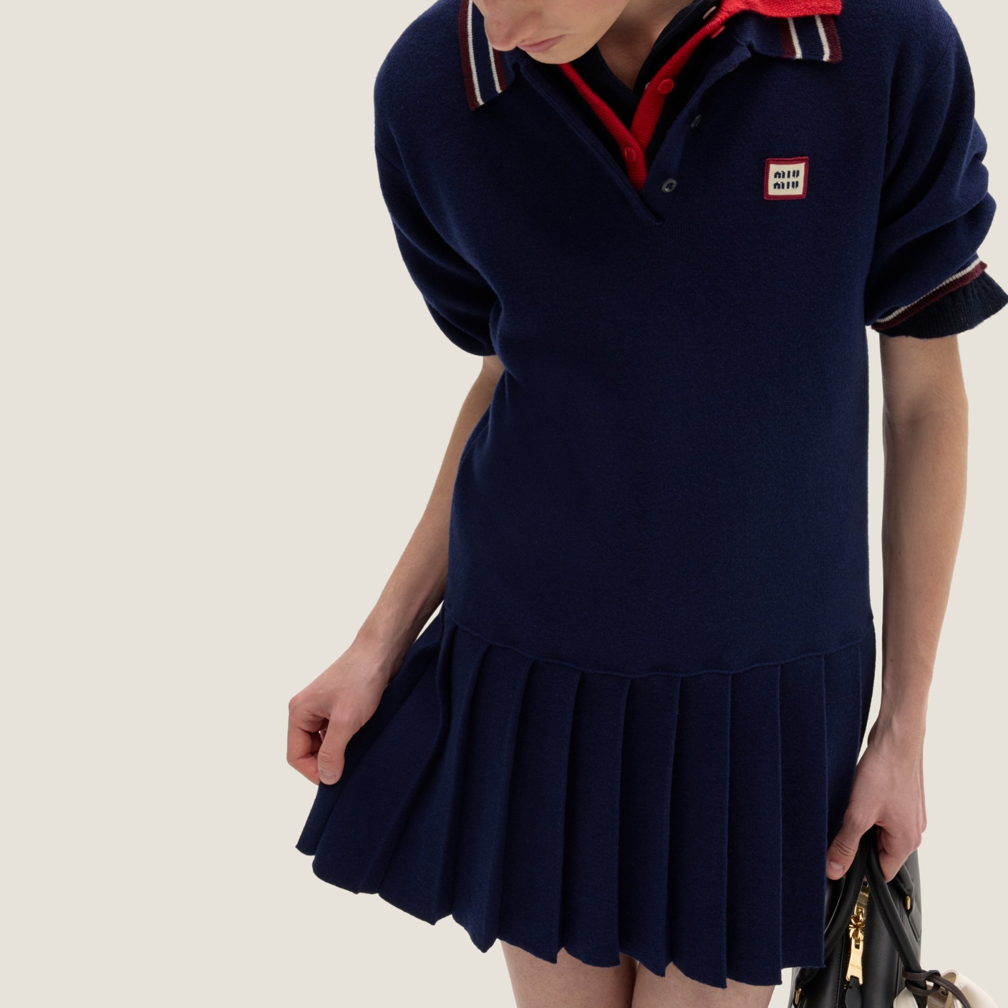 Miu Miu Short Sleeve Dress In Black