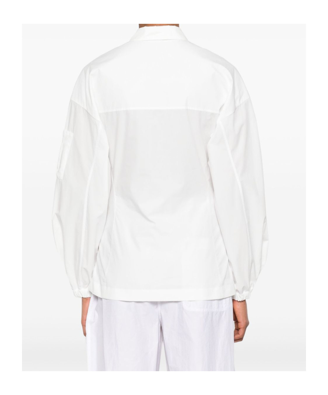 Moncler White Cotton Shirt With Contrast Front Buttons In White