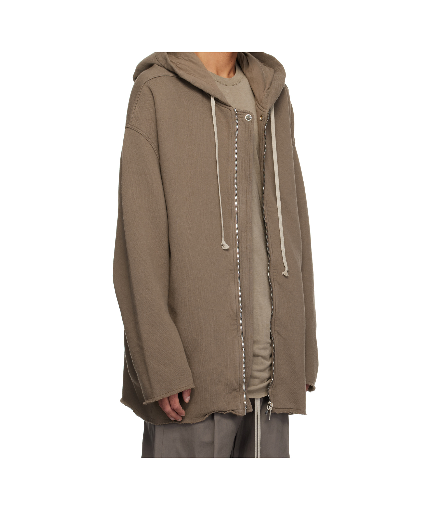 Rick Owens Drkshdw Gray Hollywood Peter Hoodie In Brown