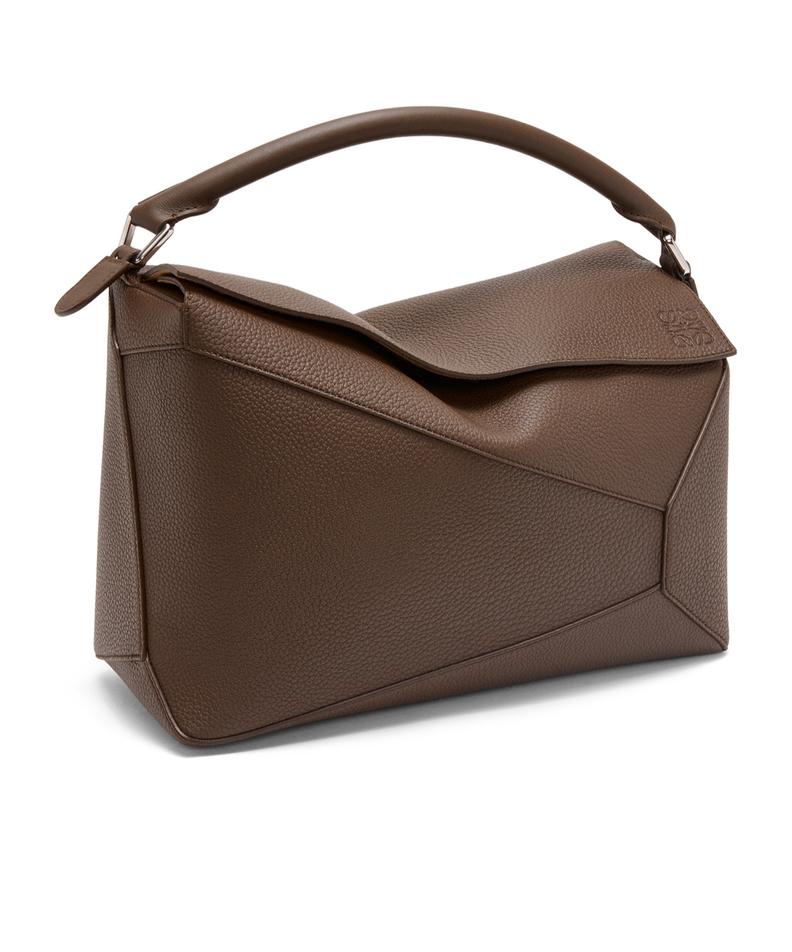 Loewe Large Puzzle Edge Grain Shoulder Bag In Brown