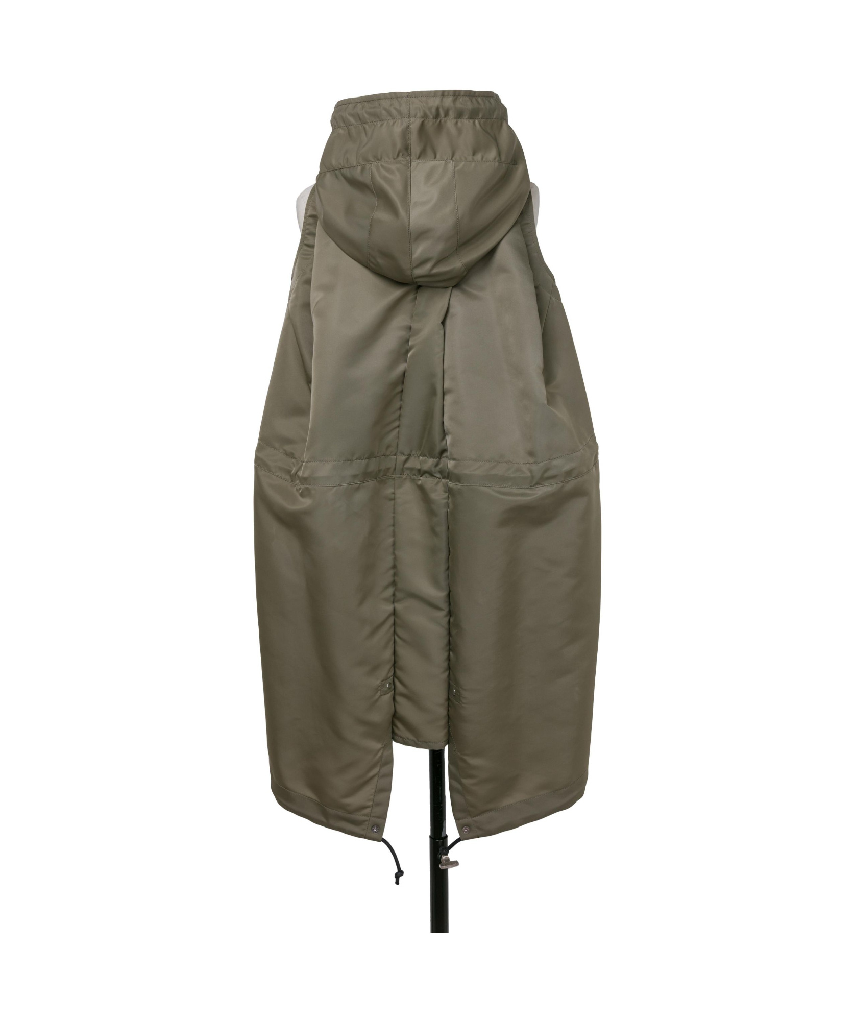 Sacai Hooded Drawstring Vest In Green