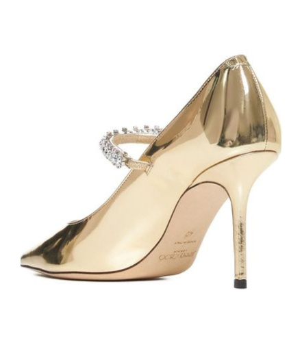 Jimmy Choo Bing Crystals Patent Leather Pumps In Nude