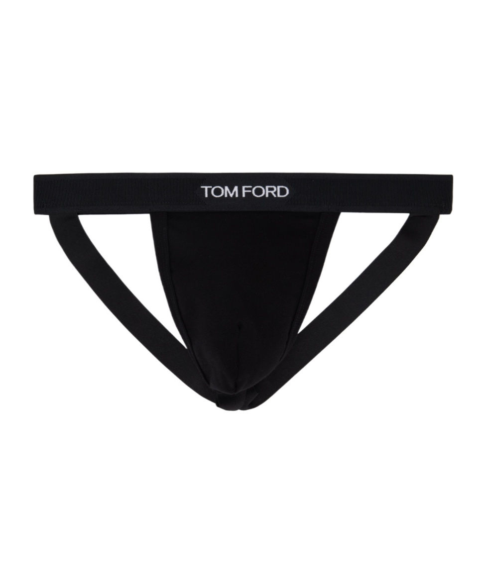 Tom Ford Waistband Stretch Sheer Fabric Briefs In Black