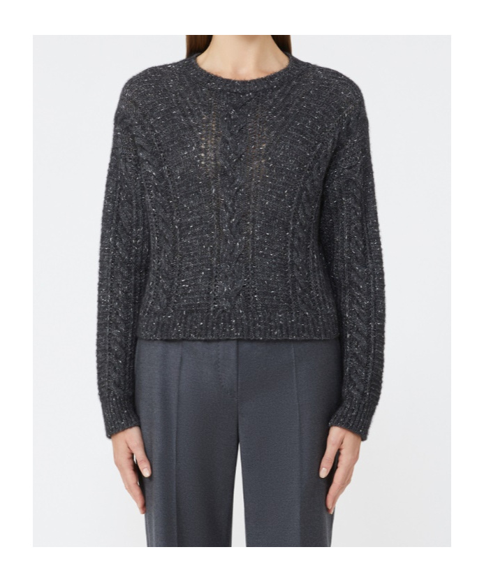 Max Mara Alpaca-blend Loose Sweater In Gray