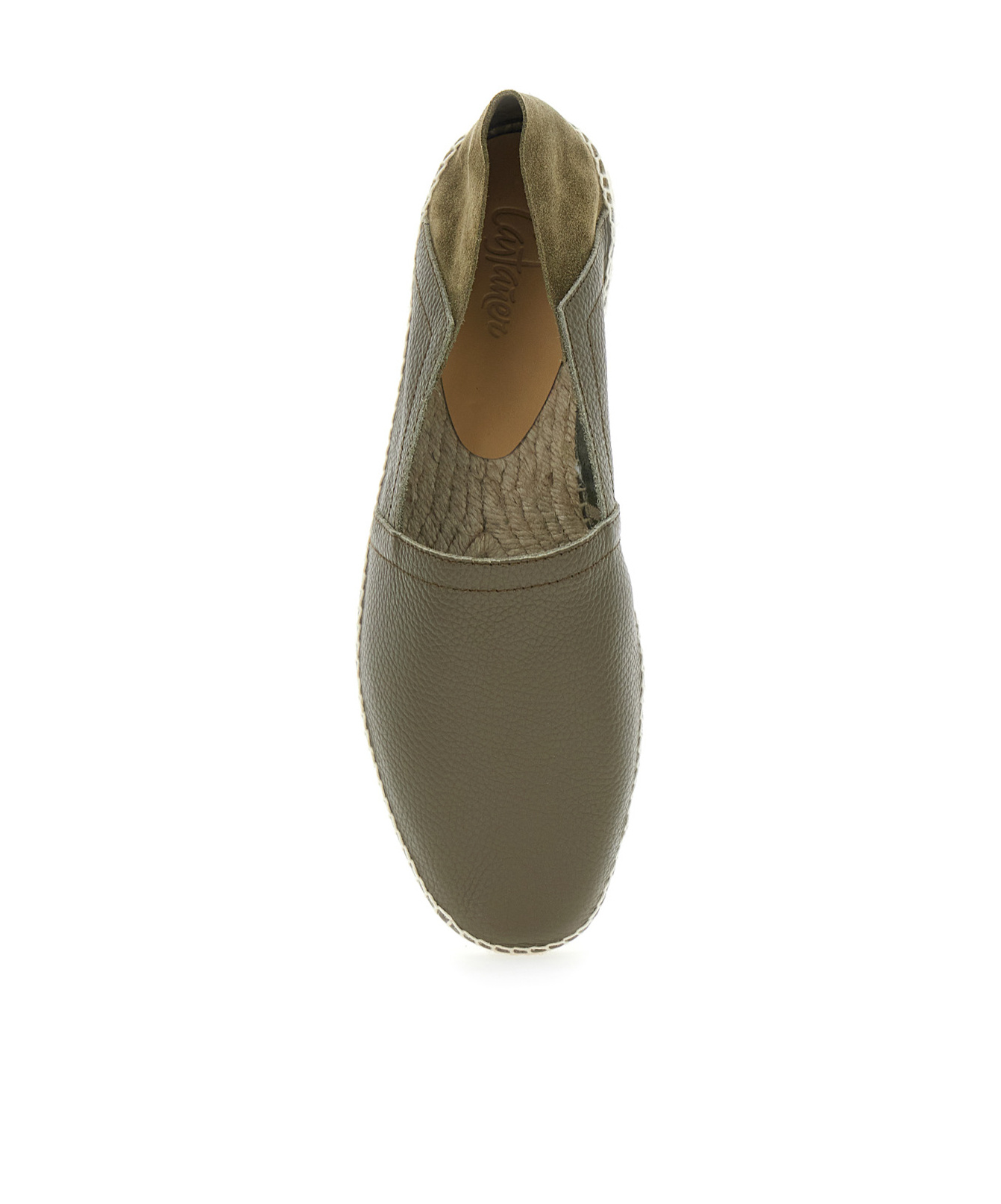 Castaã±er 'polo' Green Espadrillas With Braided Raphia Sole In Brown