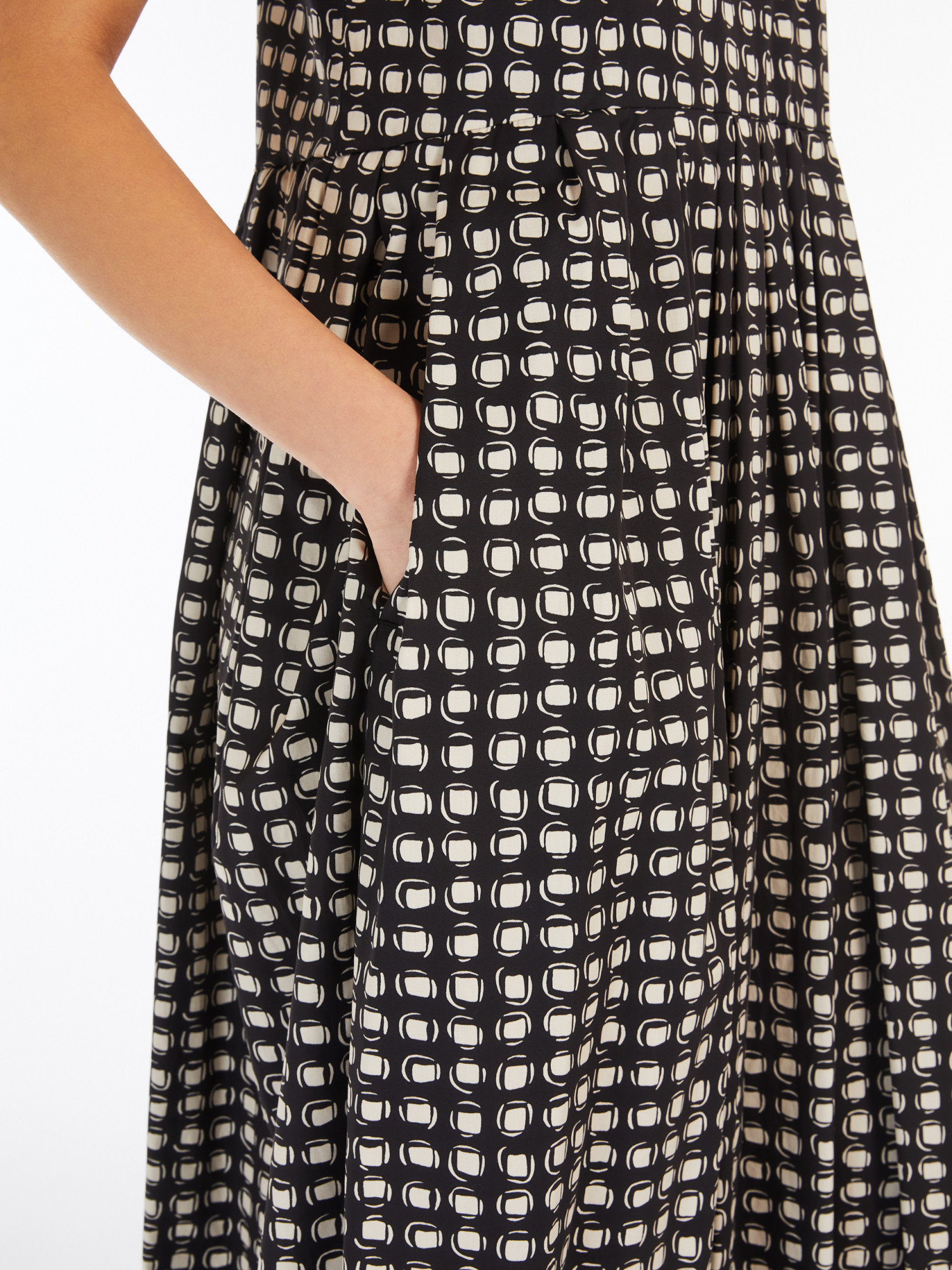 Max Mara Check Cotton Dress In Black