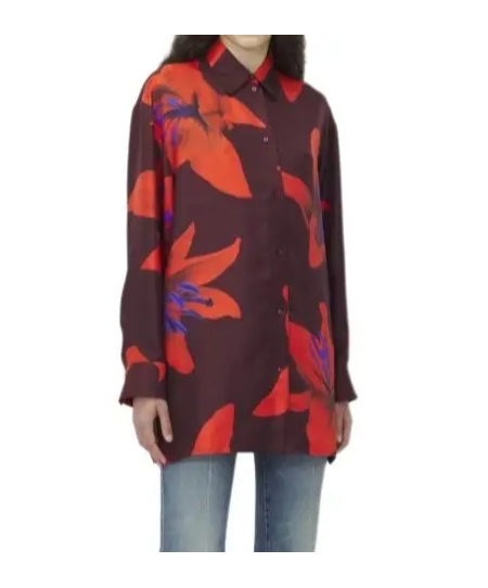 Alexander Mcqueen Printed Shirt In Brown
