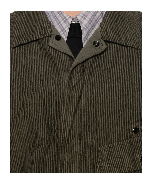 Stone Island Ribbed Corduroy Shirt Jacket In Brown