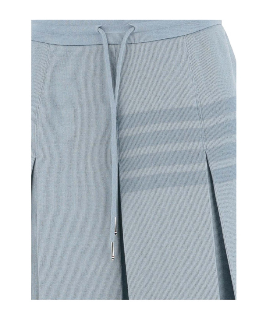 Thom Browne Mini Skirt With Iconic Stripe Detail In Gray