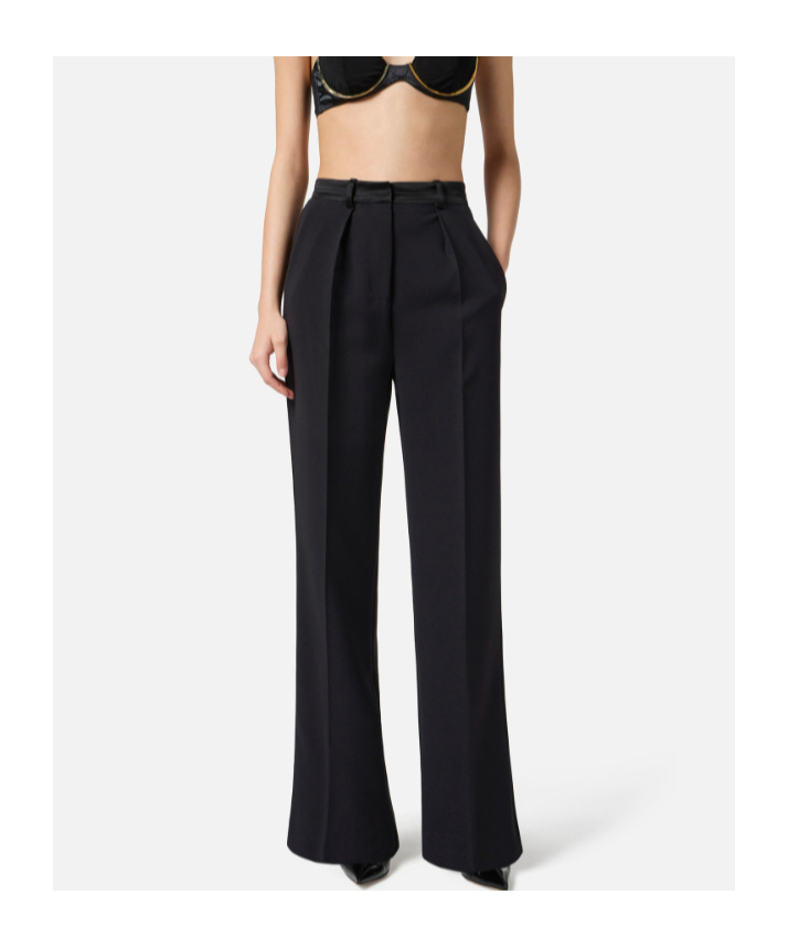 Elisabetta Franchi Straight-leg Tailored Trousers In Black