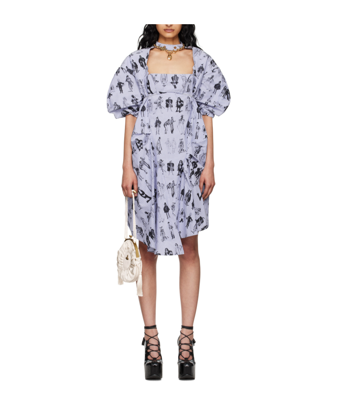 Vivienne Westwood Blue Cranbroune Midi Dress In Multicolor