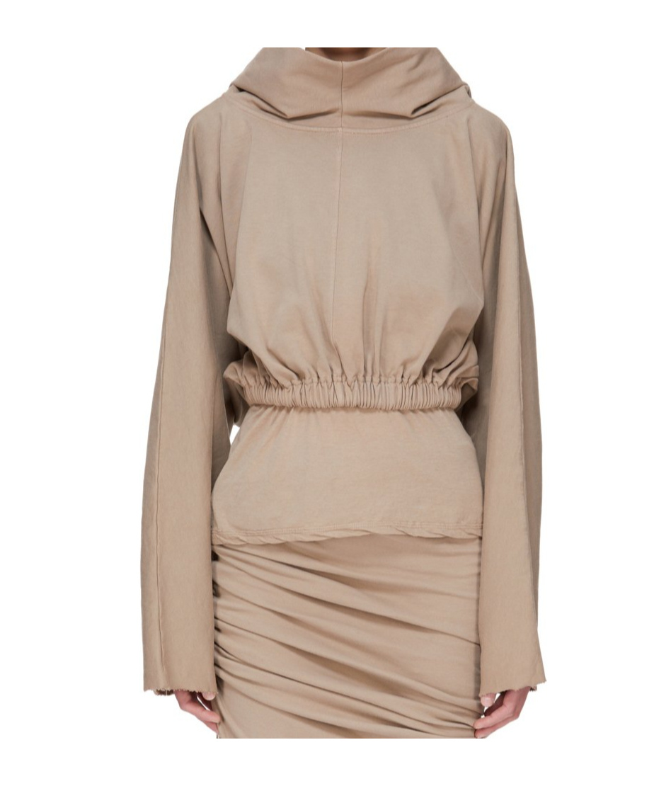 Rick Owens Drkshdw Long Sleeve Sweatshirt In Brown