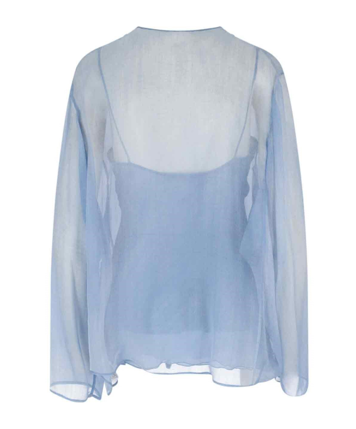 Ermanno Scervino Floral Embroidery Blouse In Blue