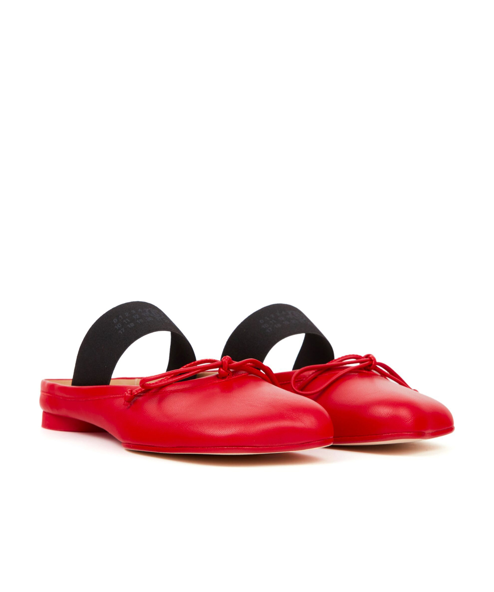 Mm6 Maison Margiela Anatomic Numbers-strap Ballerina Shoes In Red