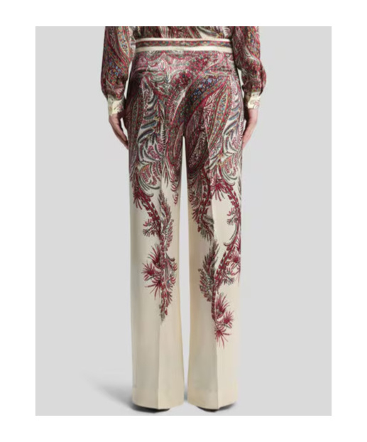 Etro Printed Satin Palazzo Trousers In Multi