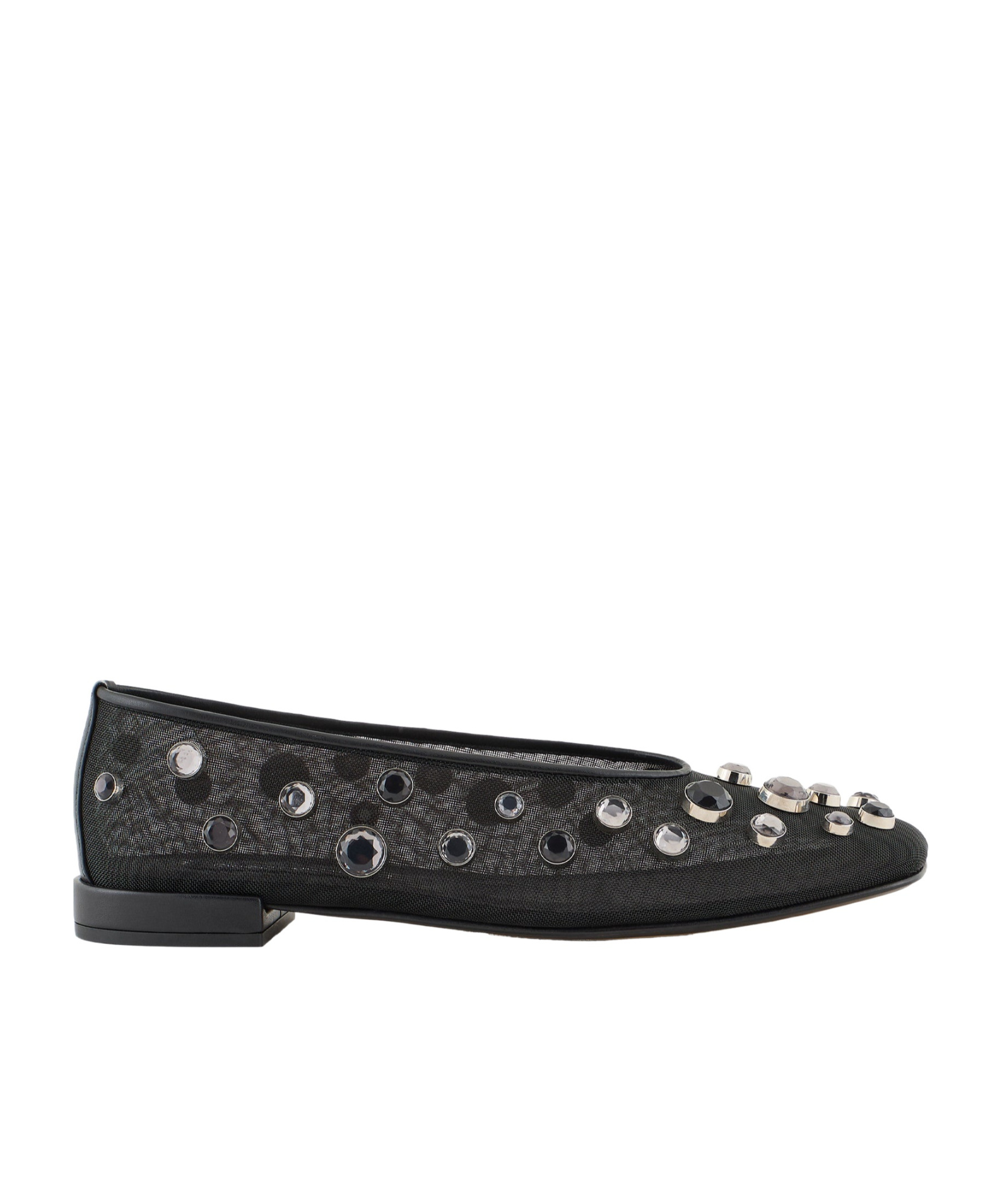 Shop Giorgio Armani Square Toe Ballet Flats In Black