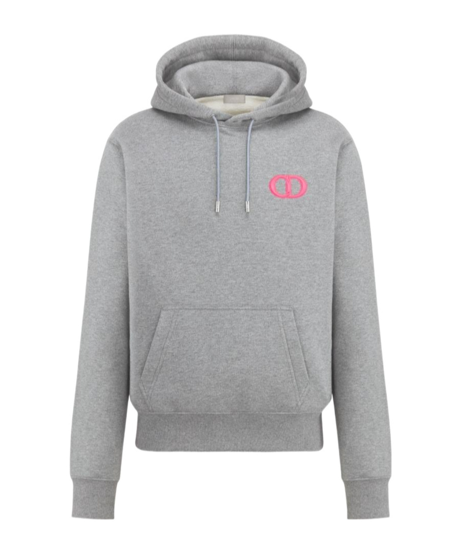 Dior Cd Icon Hooded Hoodie In Gray