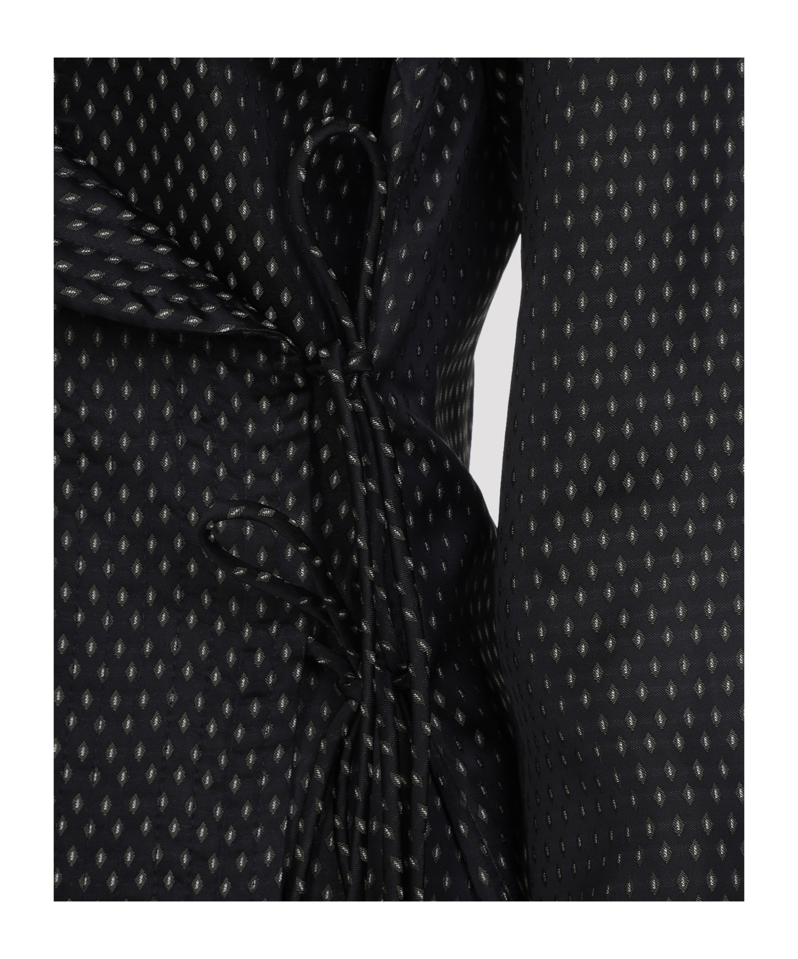 Dries Van Noten Long Sleeve Wrap Shirt With Ruffled Collar In Gray