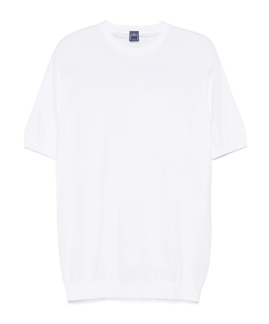 Fedeli Fine-knit T-shirt In White