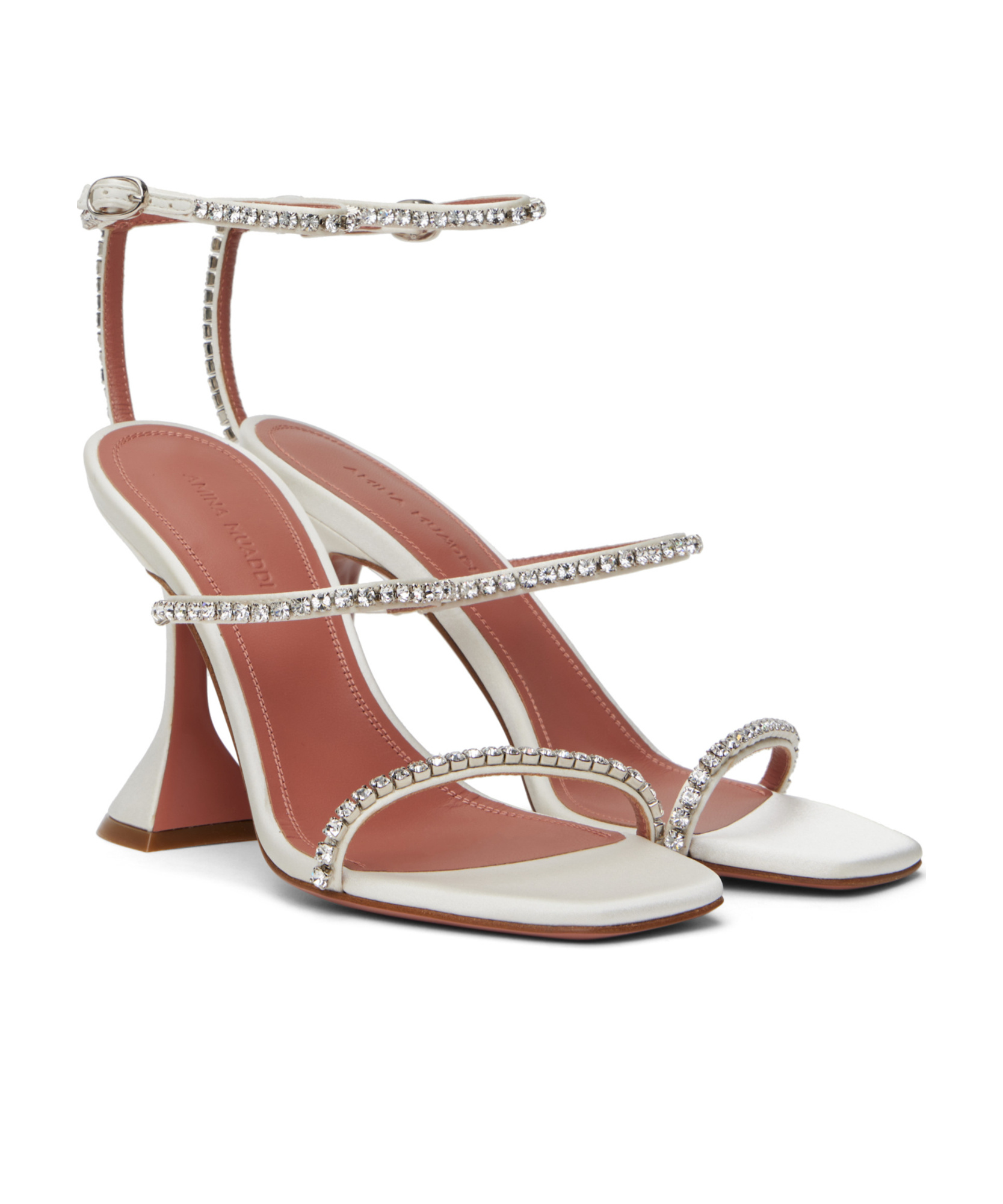 AMINA MUADDI SQUARE-HEADED HIGH-HEELED SANDALS
