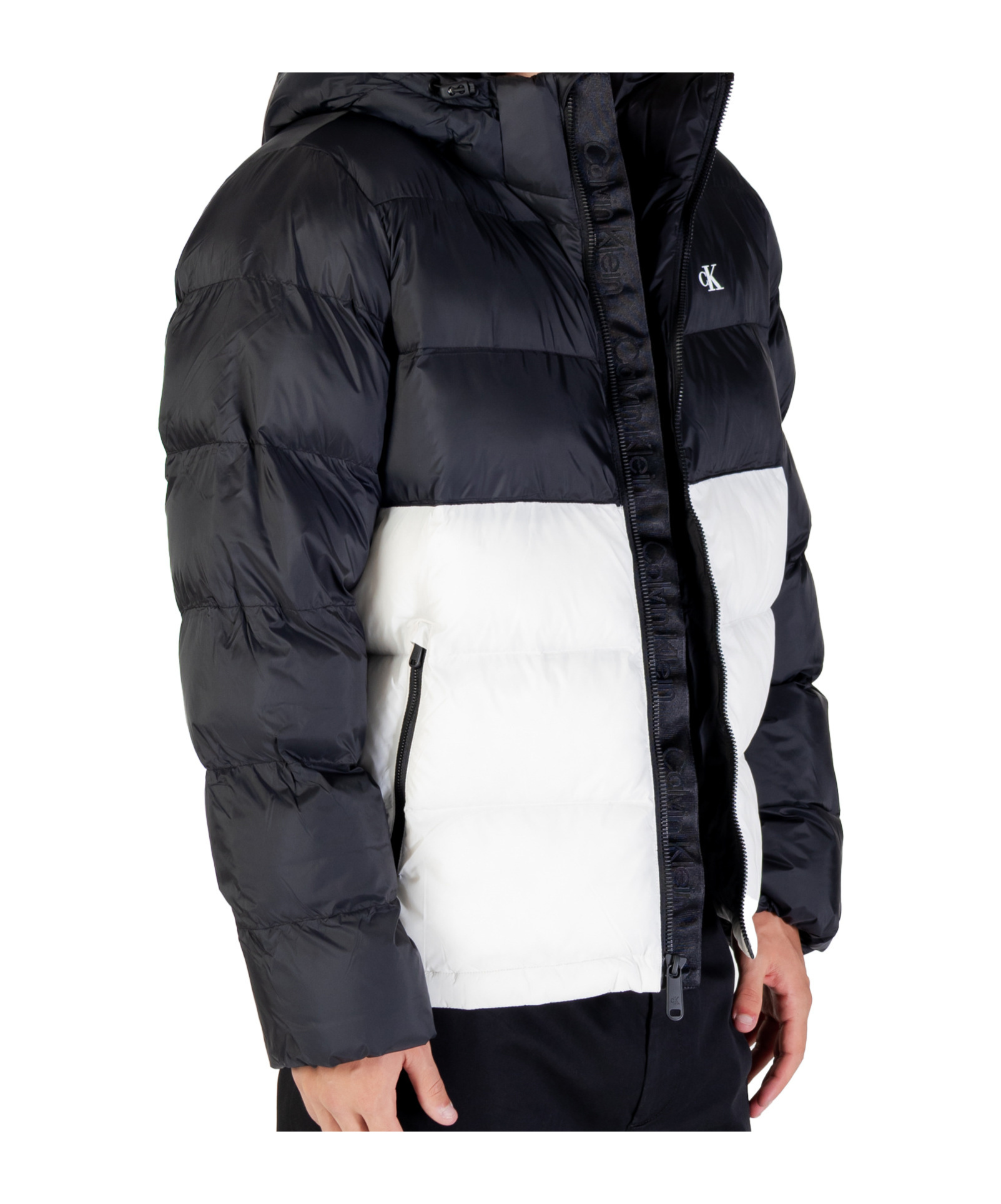 Calvin Klein Jeans Est.1978 Hooded Down Jacket In Black