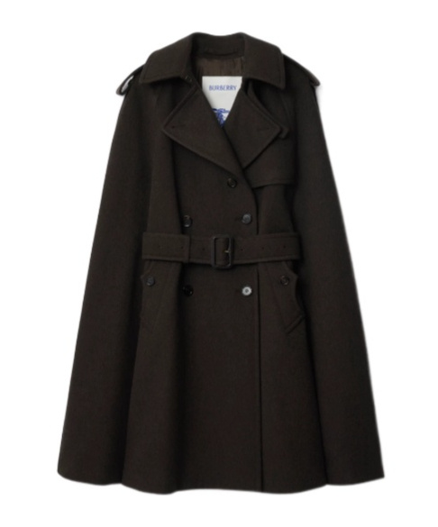 Burberry Cashmere Belmont Trench Cape In Brown