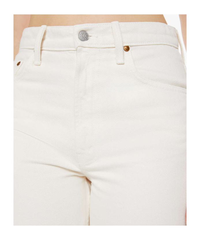 Mother The Peeler Tapered Ankle Jeans In White