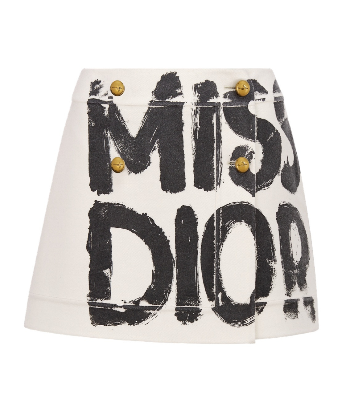 Dior Wrap Wool Miniskirt In White
