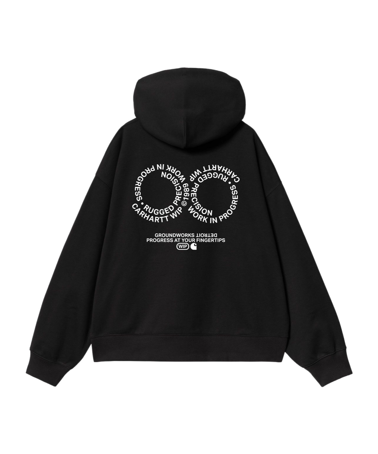 Carhartt Hooded Rotation Sweat In Misto Cotone Nero Uomo In Black