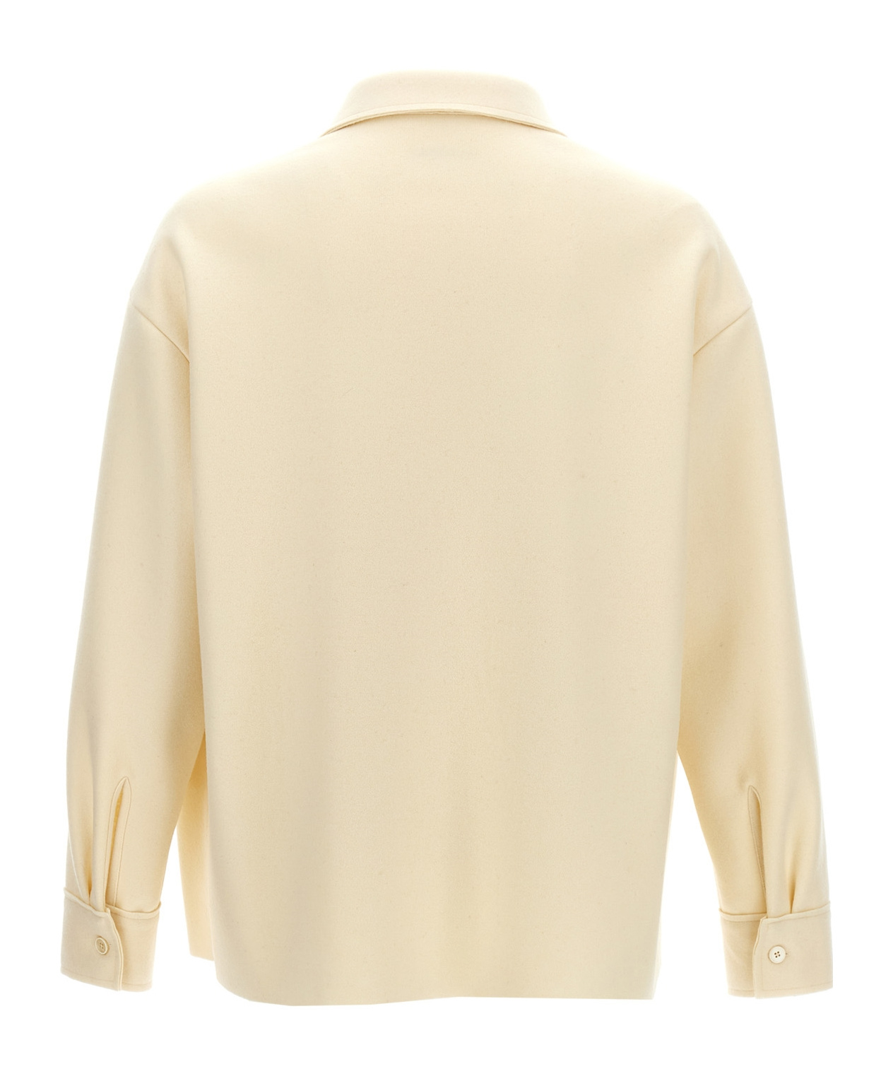Jil Sander Wool Blend Shirt With Button Closure In Neutral