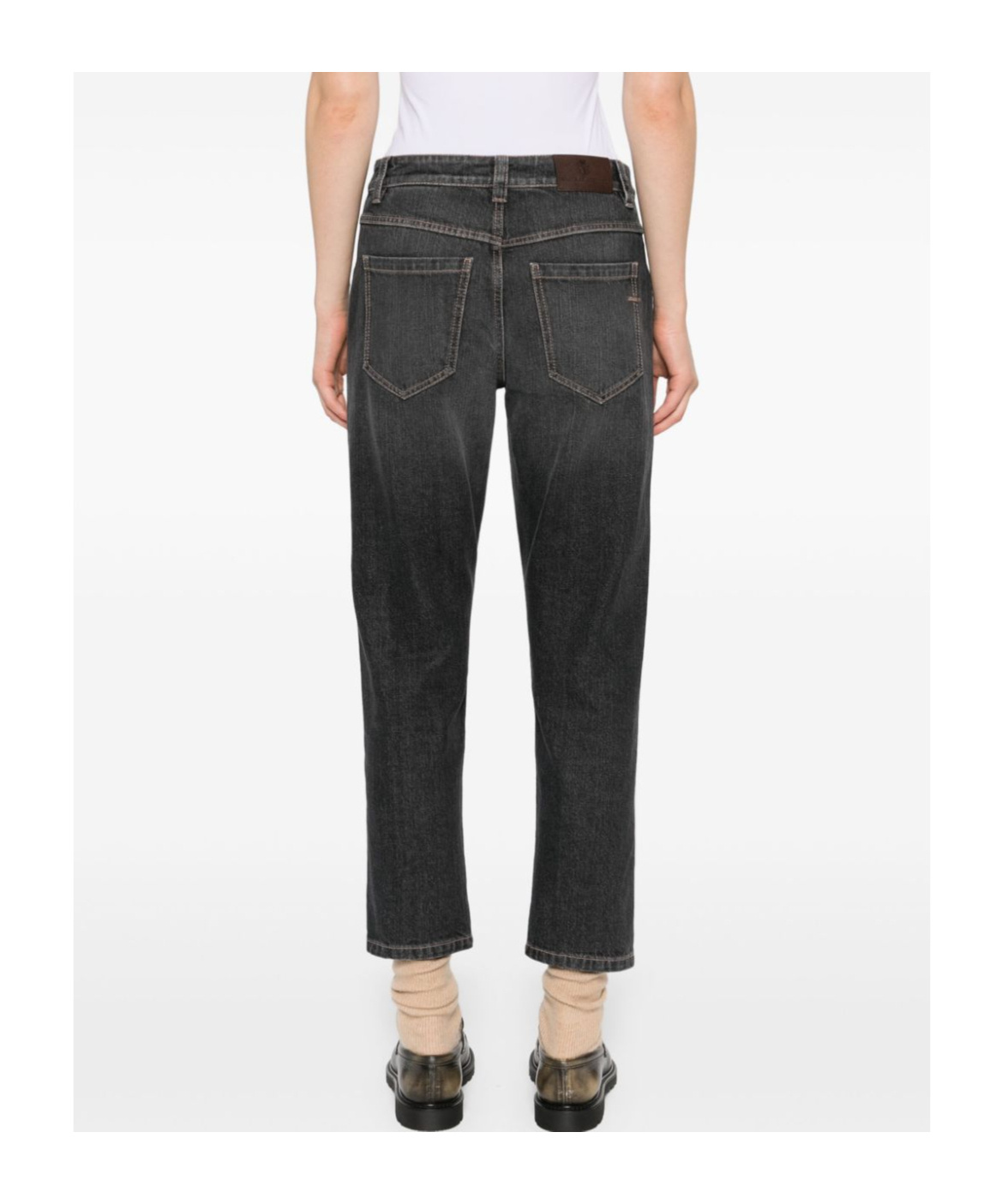 BRUNELLO CUCINELLI MONILI-DETAIL COTTON JEANS