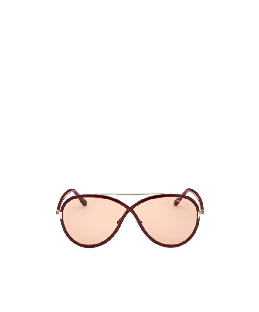 Tom Ford Rickie Twist Acetate Aviator Sunglasses In Burgundy