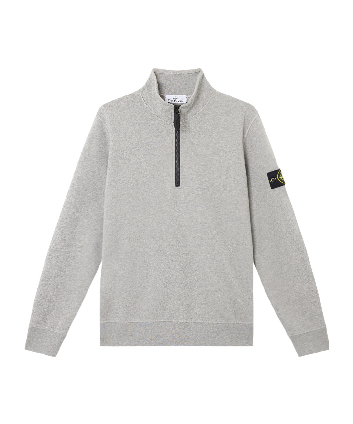 Stone Island Half-zip Sweatshirt With Patch Pockets In Dust And Gray Mixed Color