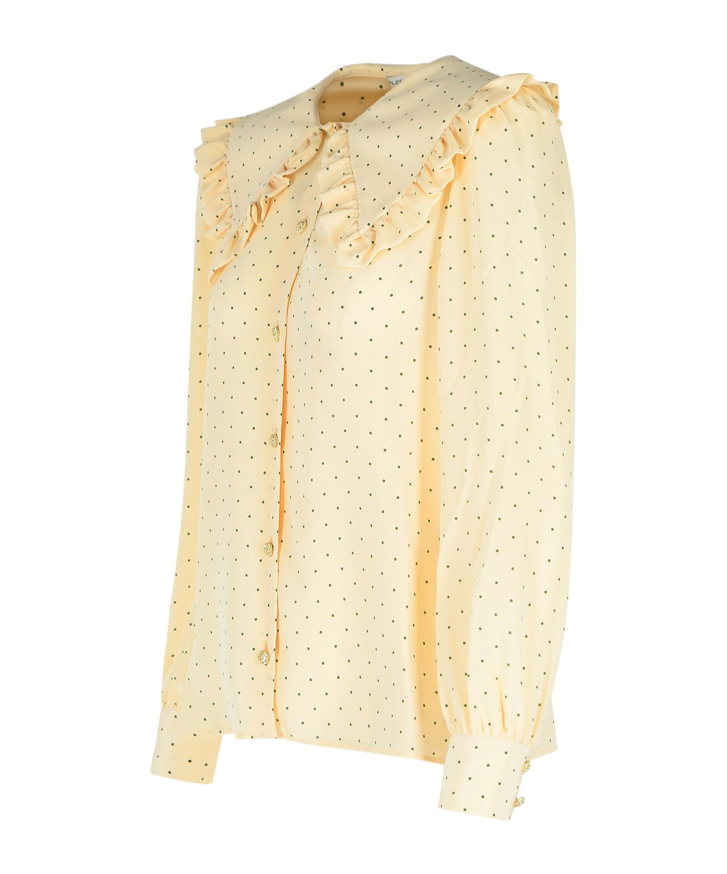 Alessandra Rich Polka Dot Shirt In Nude