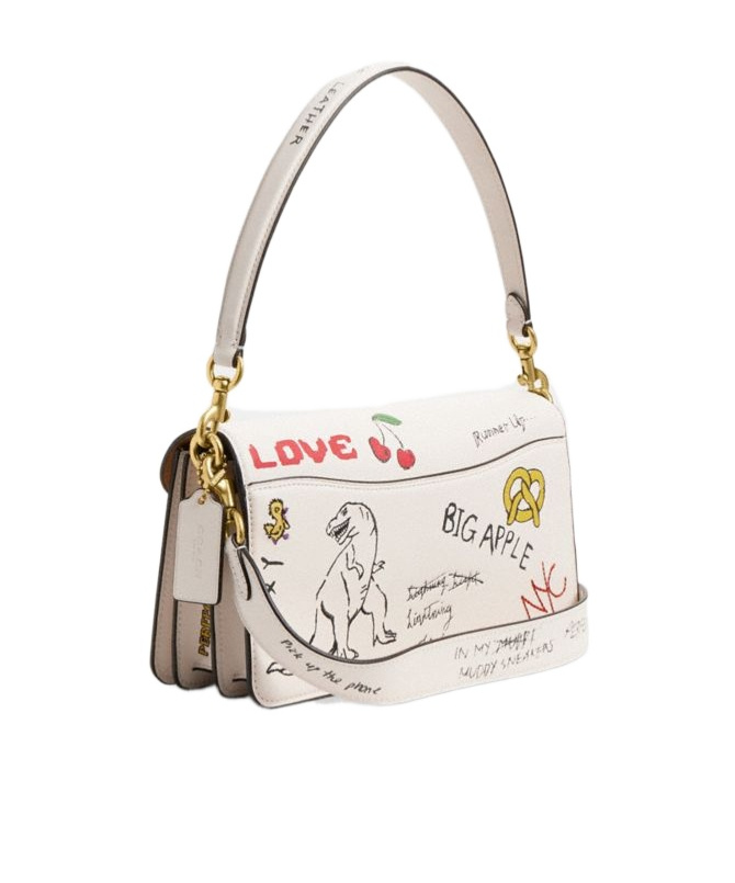 Coach Tabby Shoulder Bag 26 With Sketch Print In Nude